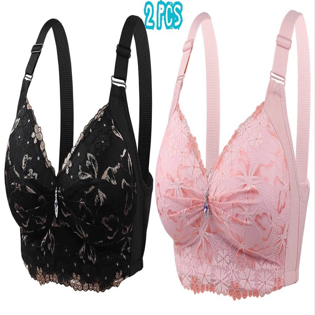 2 Pcs China Eye Catching Round Shape Bra - Black + Light Pink 2Pcs (Combo) China Eye Catching Round Shape Bra – 🖤Black & 💗Light Pink - Image 1