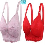 2Pcs (Combo) China Eye Catching Round Shape Bra – 💜Soft Purple & ❤️Red