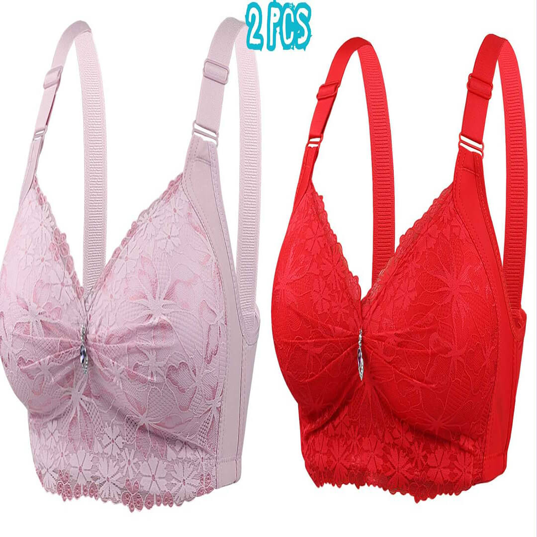 2 Pcs China Eye Catching Round Shape Bra – Soft Purple + Red 2Pcs (Combo) China Eye Catching Round Shape Bra – 💜Soft Purple & ❤️Red - Image 1