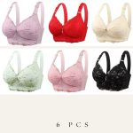6Pcs (Combo) China Eye Catching Round Shape Bra – 💜Soft Purple + ❤️Red + 💛Cream + 💚Green + 💗Light Pink + 🖤Black